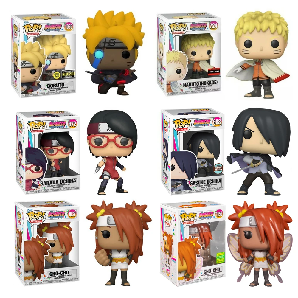 Funko pop BORUTO Sarada Uchiha #672 Cho-Cho #1037 #1159 TONY MONTANA #86 Vinyl Figure Doll Model Toys