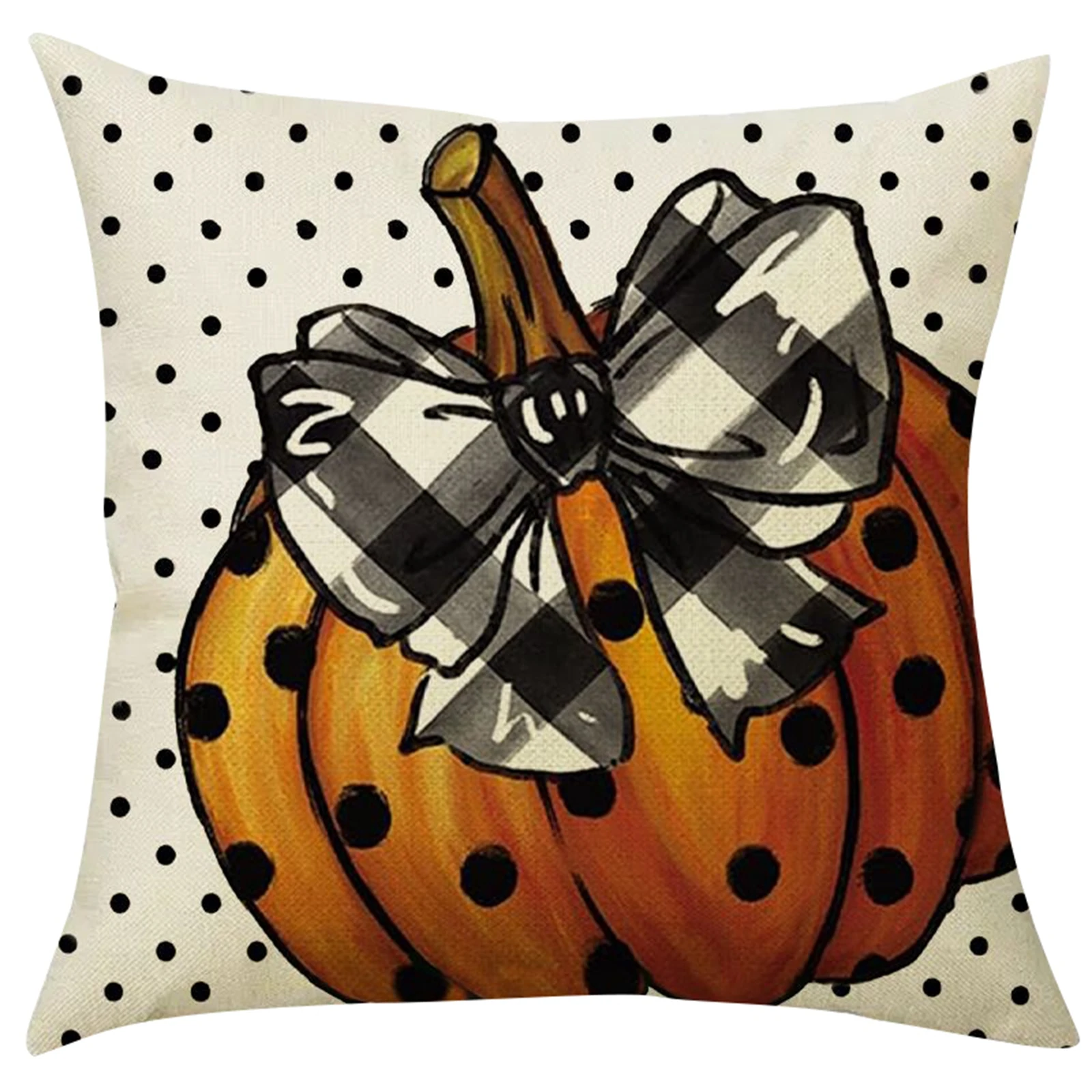 Halloween Pillow Cover Pumpkin Print Linen Pillow Throw Case Decorative Cushion Cover Fall Decorations