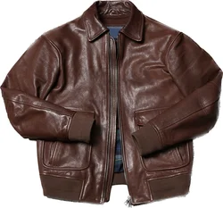 A2 Bomber Jacket Goat Leather Men Jackets Natural Goatskin Motorcycle Suit Coat Flying Jacket  Goat Women Men Lover's Clothes