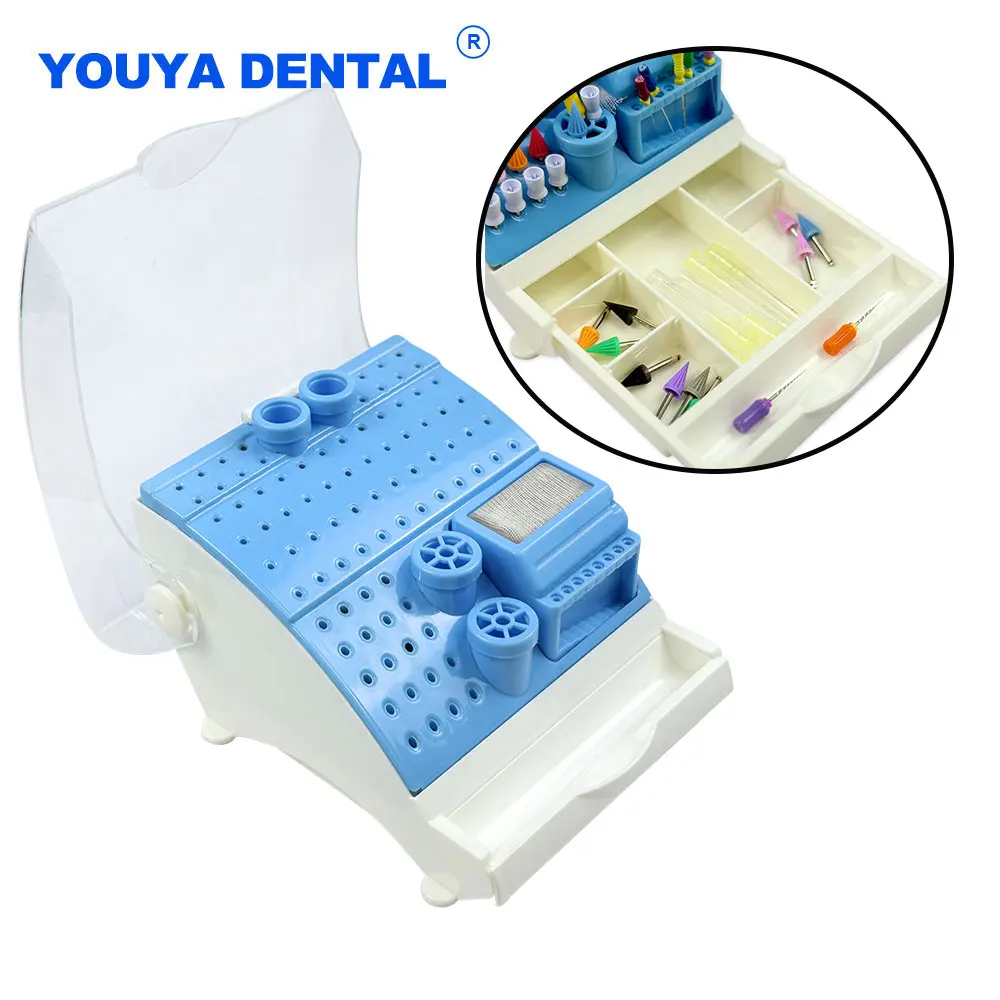 Multifunctional Dental Burs Bur Block Holder Odontologia Sterilizer Case Disinfection Box with Drawer Dentist Endo File Organize