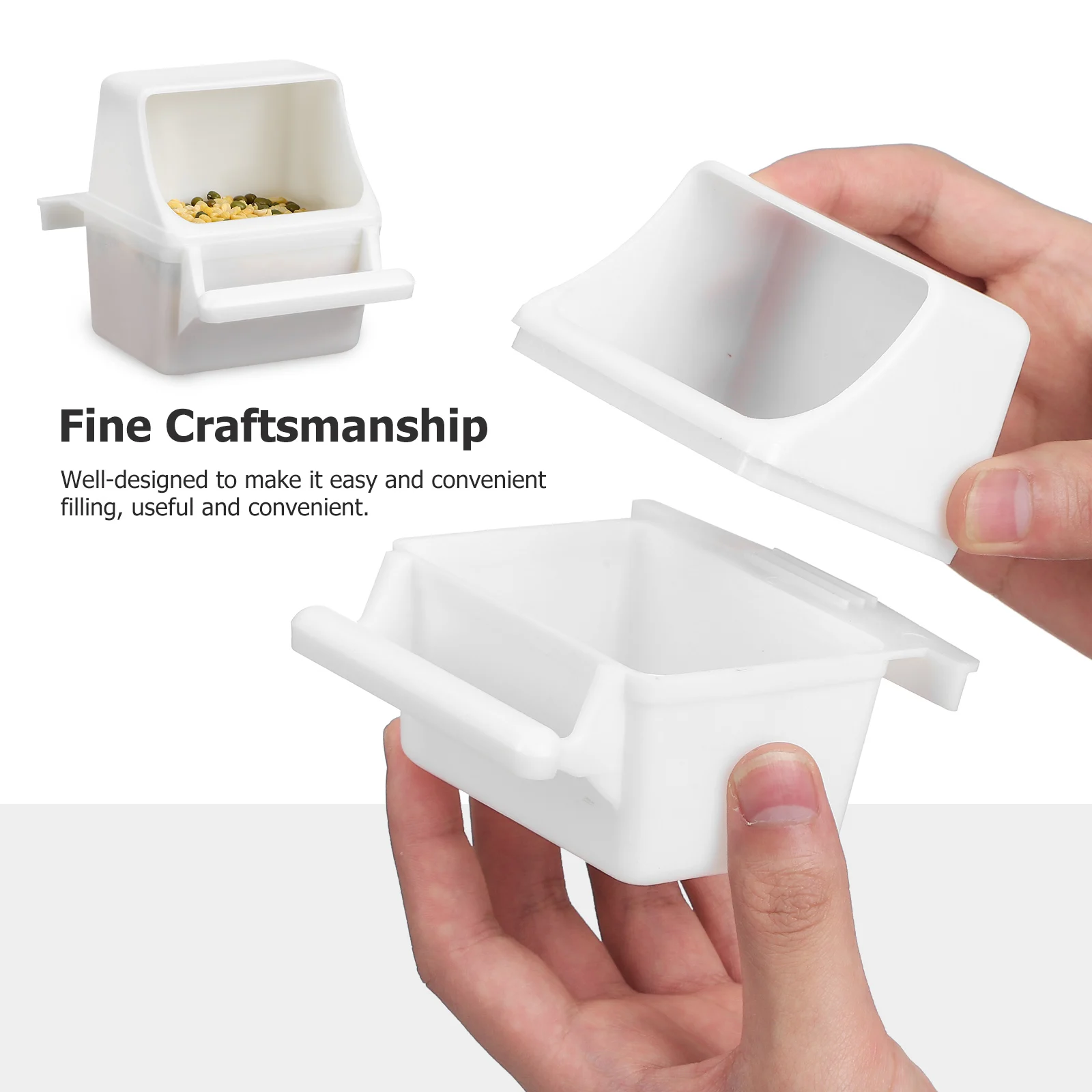 

2Pcs Splashing-Proof Bird Feeder Parrot Plastic Feeding Box Bird Cage Food Container Birdcage Hanging Feeder