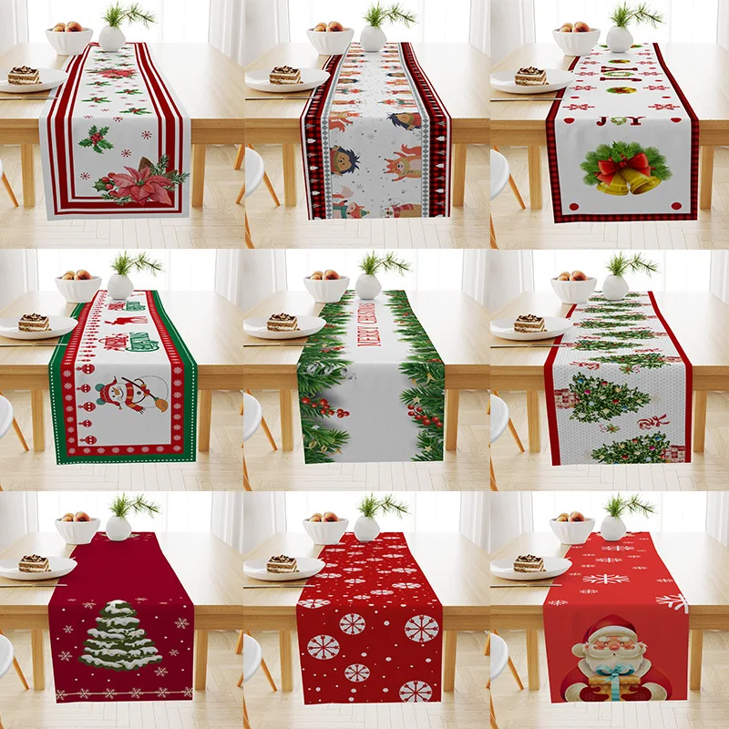 

Christmas Table Runner Cloth Merry Christmas Decoration for Home 2023 Tablecloth Xmas Ornament Navidad Natal New Year Gift 2024