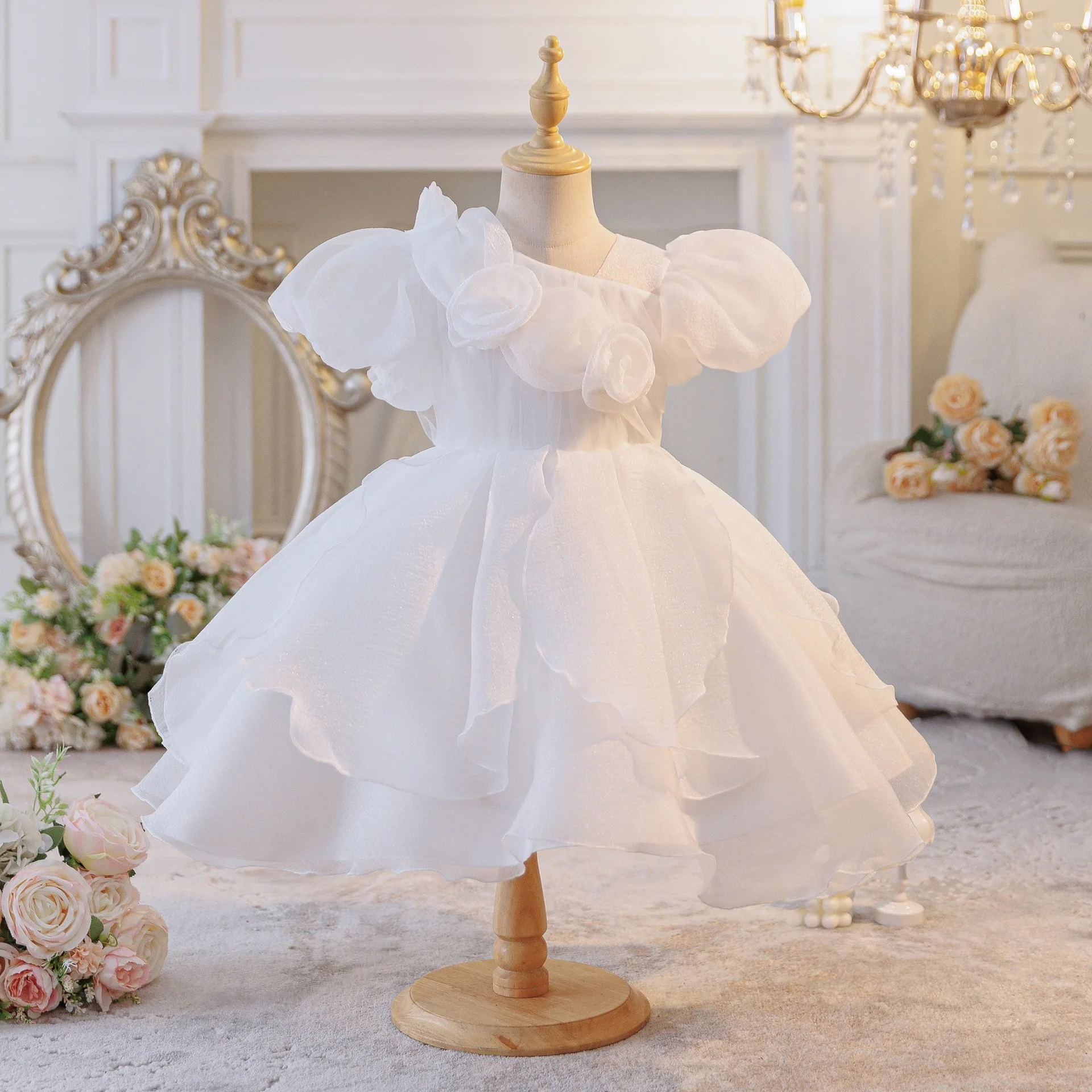 New Baby Summer Girls Flower Dress, Princess Kids Fashion Party  Dresses  3-8T