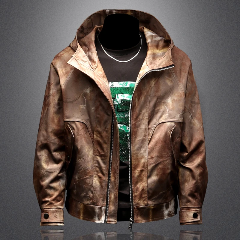

2025 Luxury Retro Autumn Men's Hooded Casual Jacket Outdoor Windproof Business Social Jackets Streetwear Coat Men Clothing