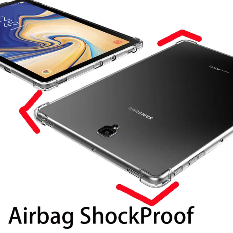 For Samsung Galaxy Tab S4 10.5" 2018 Clear Tablet Protective Case SM-T830 T835 T837A Soft TPU Silicone Shockproof Airbags Cover view 4