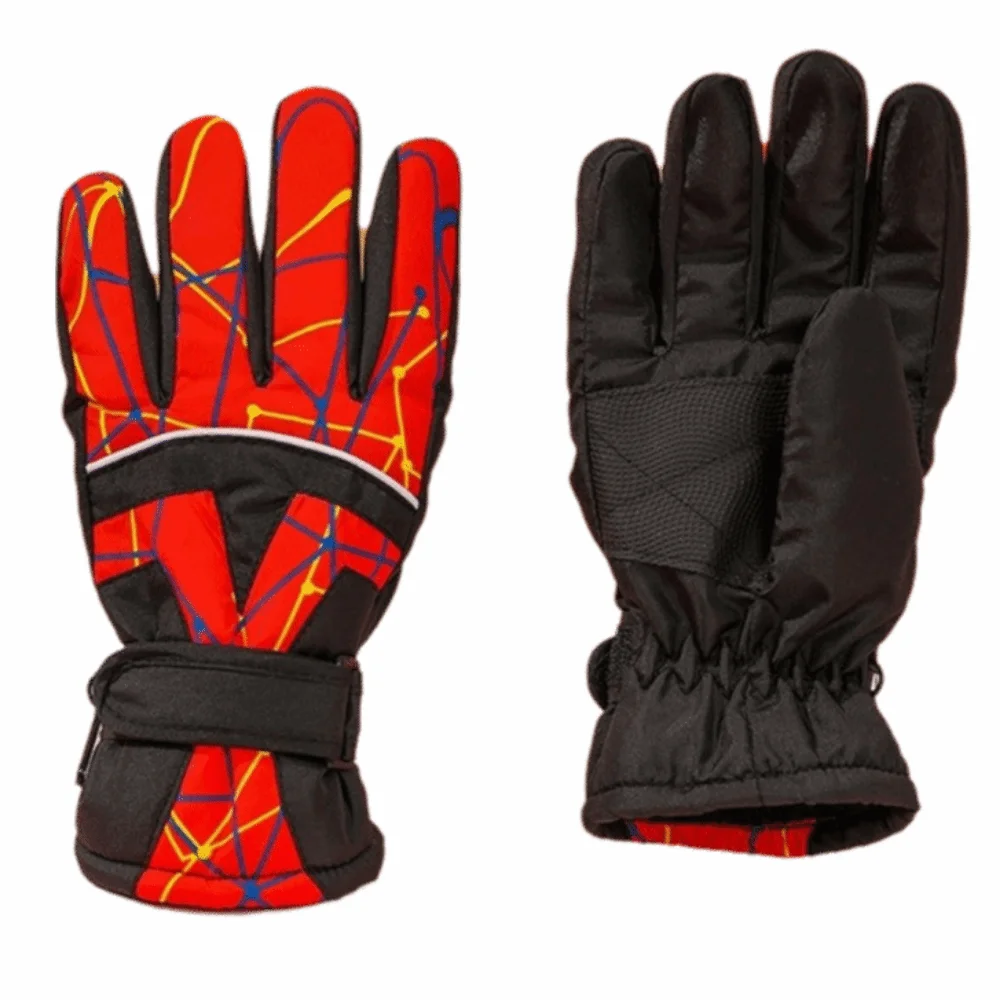 

Waterproof Children Snow Mittens Windproof Multi-Color Winter Snowboard Gloves Adjustable Thermal Ski Gloves Snowboarding