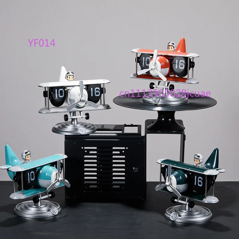 German Aircraft Shaped Flip  Desktop Automatic Mechanical Pendulum  Creative Aircraft Modeling Desk Home Decoration