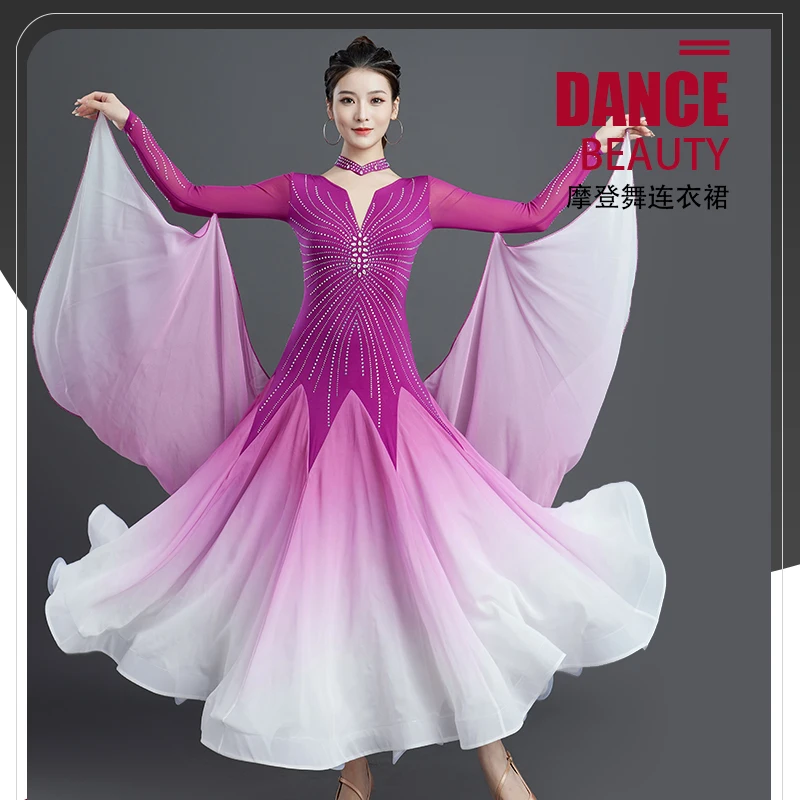 

Modern Dance Dress Women's New Ballroom Dance Ballroom Dance Square Dance Waltz Large Swing Dress 9073