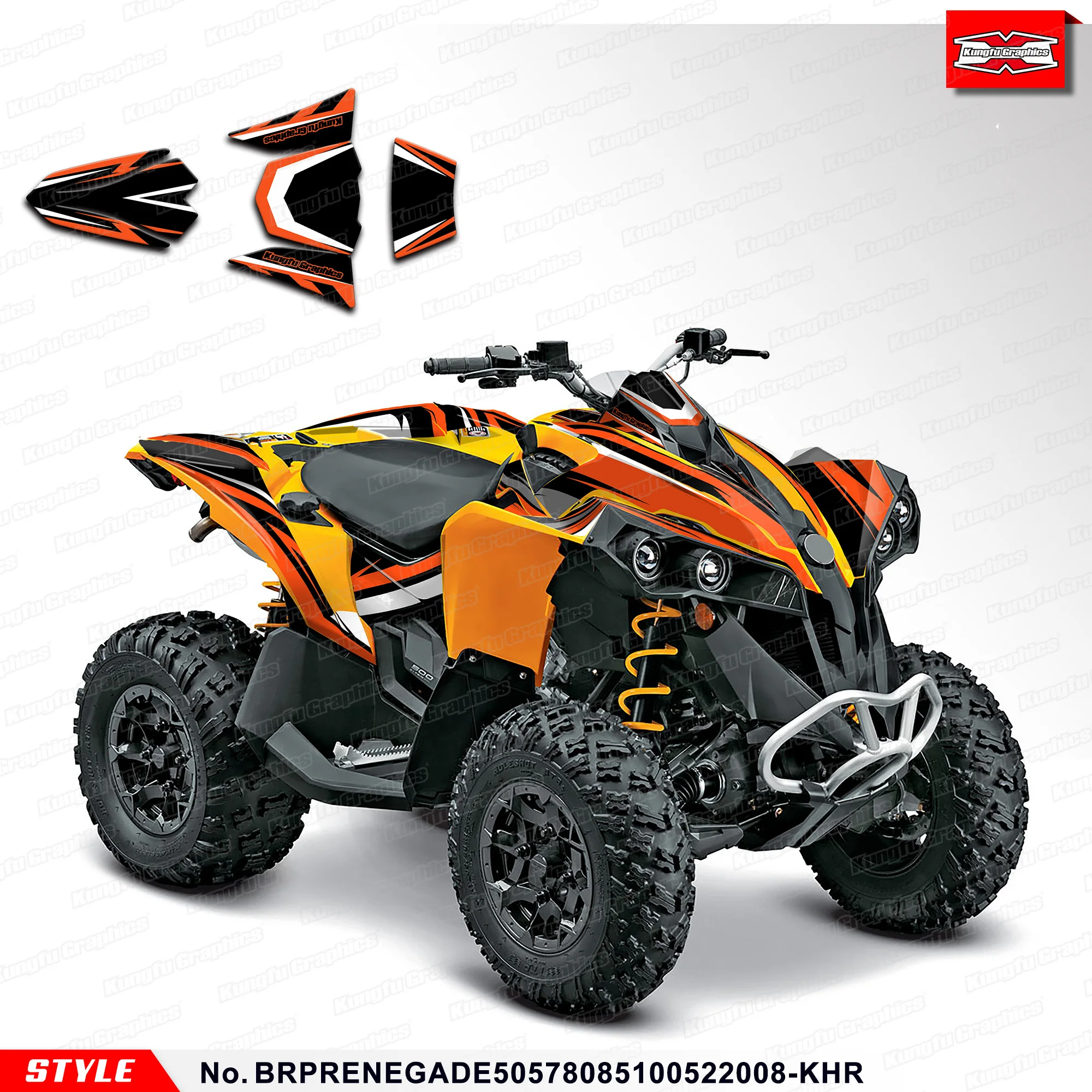 KUNGFU GRAPHICS Restyle Stickers Adhesive Decals for CAN-AM RENEGADE X XC 500 800R 800X 1000R, BRPRENEGADE50578085100522008-KHR