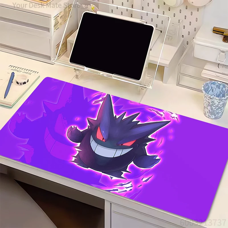 

Коврик для мыши P-Pokemon Gengar Anime Carpe Large XXL, игровой коврик для компьютера, клавиатуры Varmilo, аксессуары для геймеров, удлиненный настольный коврик