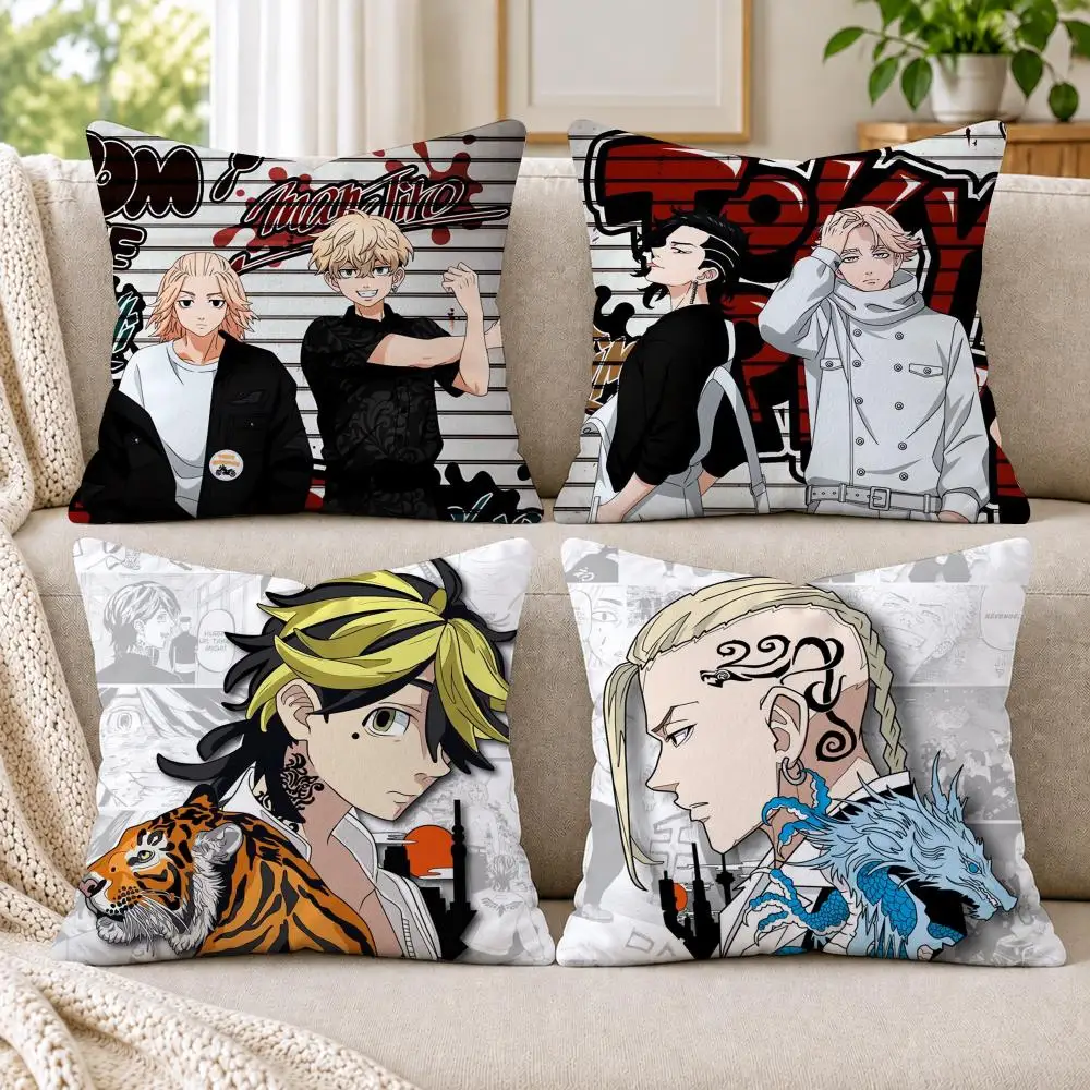 T-Tokyo R-Revenger Cushion Cover Short Plush Double-Sided Printing Sofa Bedroom Living Room Throw Pillow Cover Home Decor