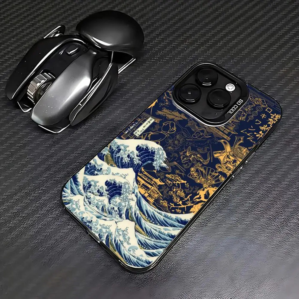 

Mural waves case for iPhone17 16 15 14 13 12 11 Pro/ Max/Plus shock-proof rear cover anti-fingerprint