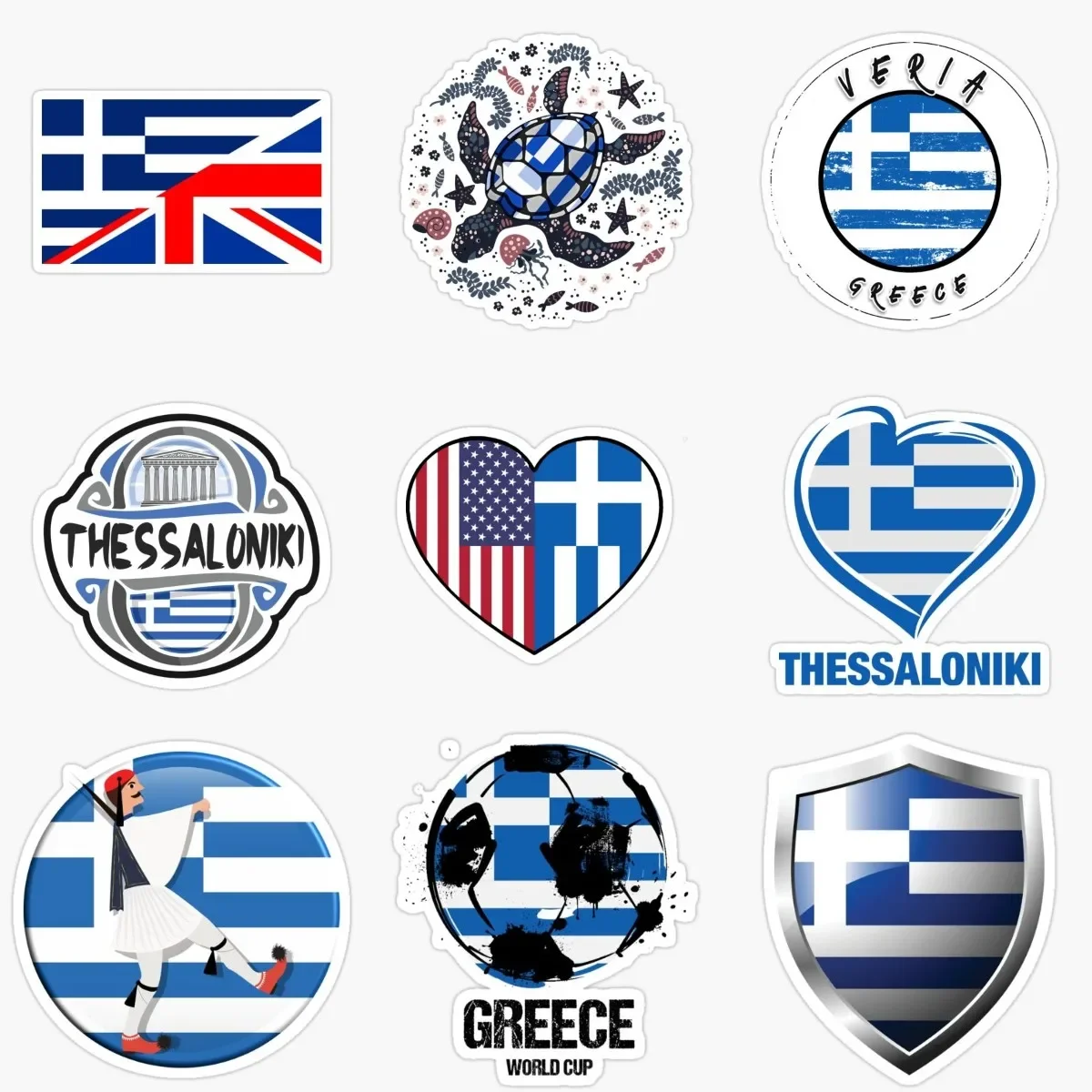 

GR Athens Greece flag emblem creative PVC Sticker for Motorcycle Car Camper bicycle wall truck off-road decal Accessories
