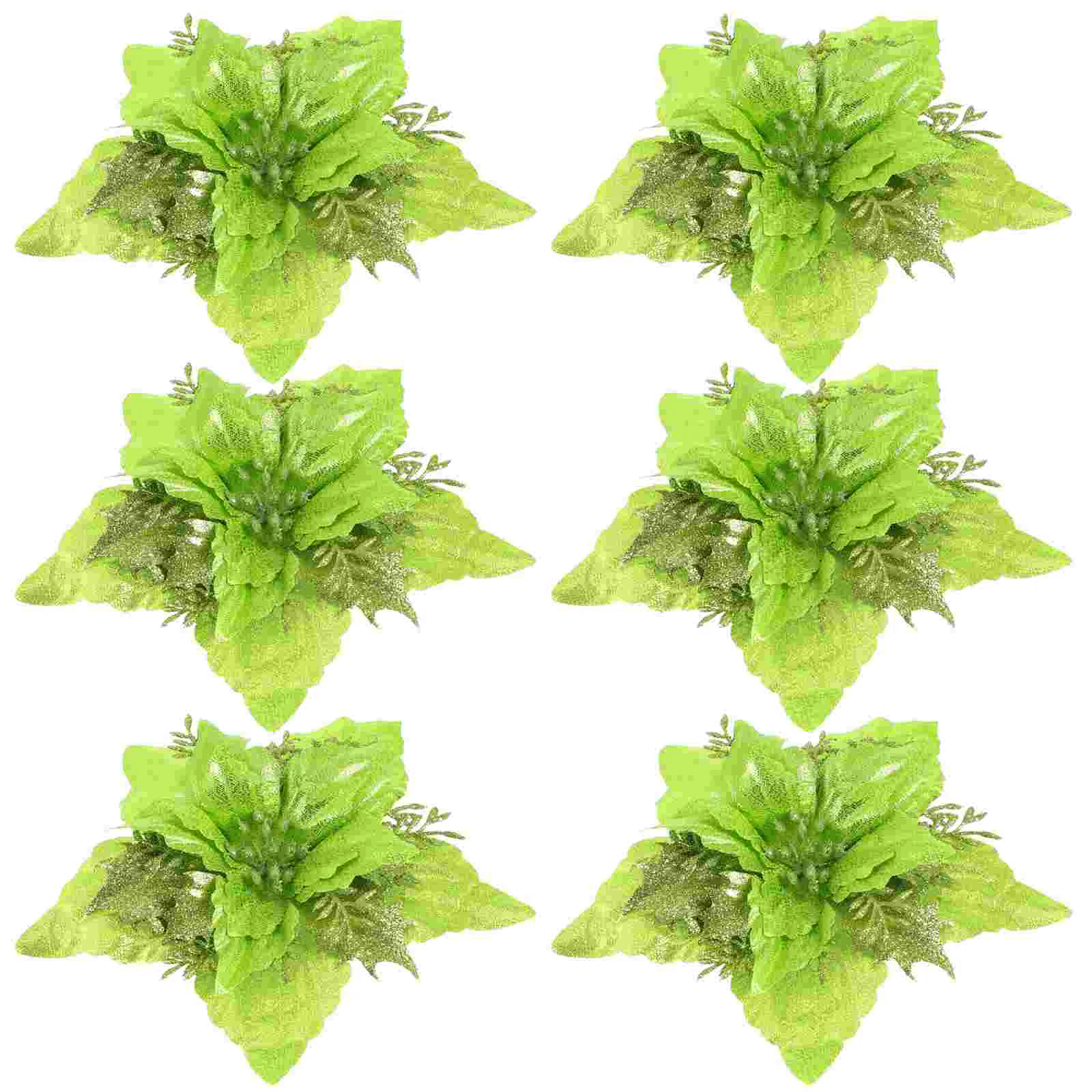 

6 Pcs Christmas Garland Decorative Artificial Flowers Decors Party Supplies Simulation Green Fake Xmas