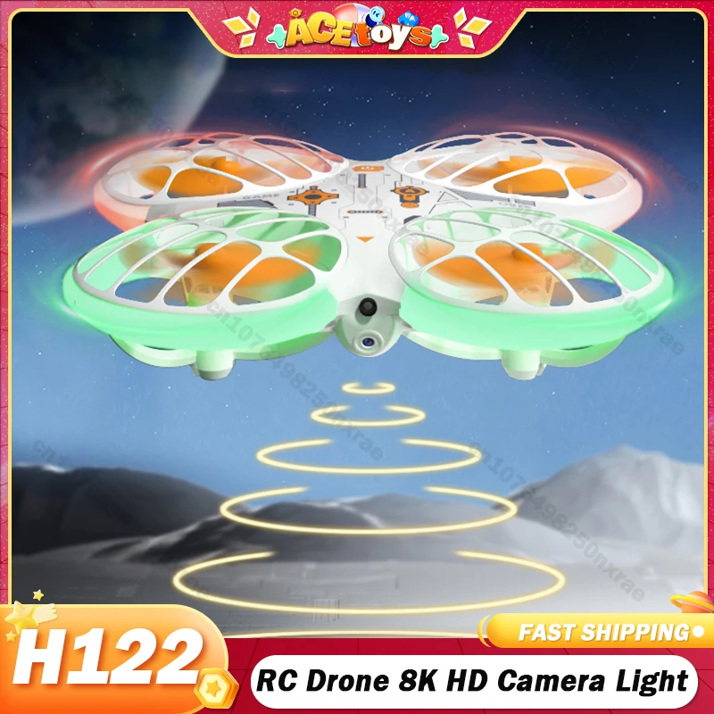 

H122 Mini RC Drone 8K HD Camera Pocket UFO with LED Light WIFI FPV Obstacle Avoidance Quadcopter Dron Helicopter Toys for Boys