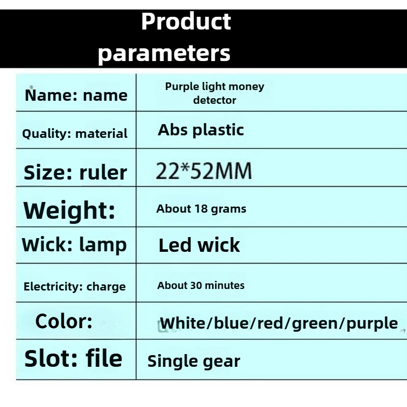 Ultraviolet Flashlight Household Purple Light Money Detector Lamp USB Rechargeable Plastic Mini Fluorescent Agent Tester Pen