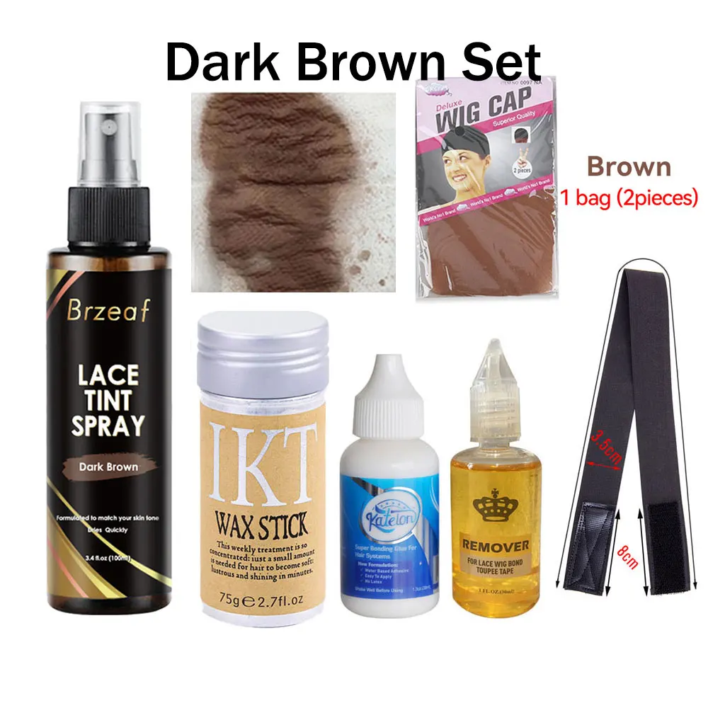 lace tint spray with glue set lace tint spray for wigs accessories glue for lace front waterproof lace tint spray wig mousse