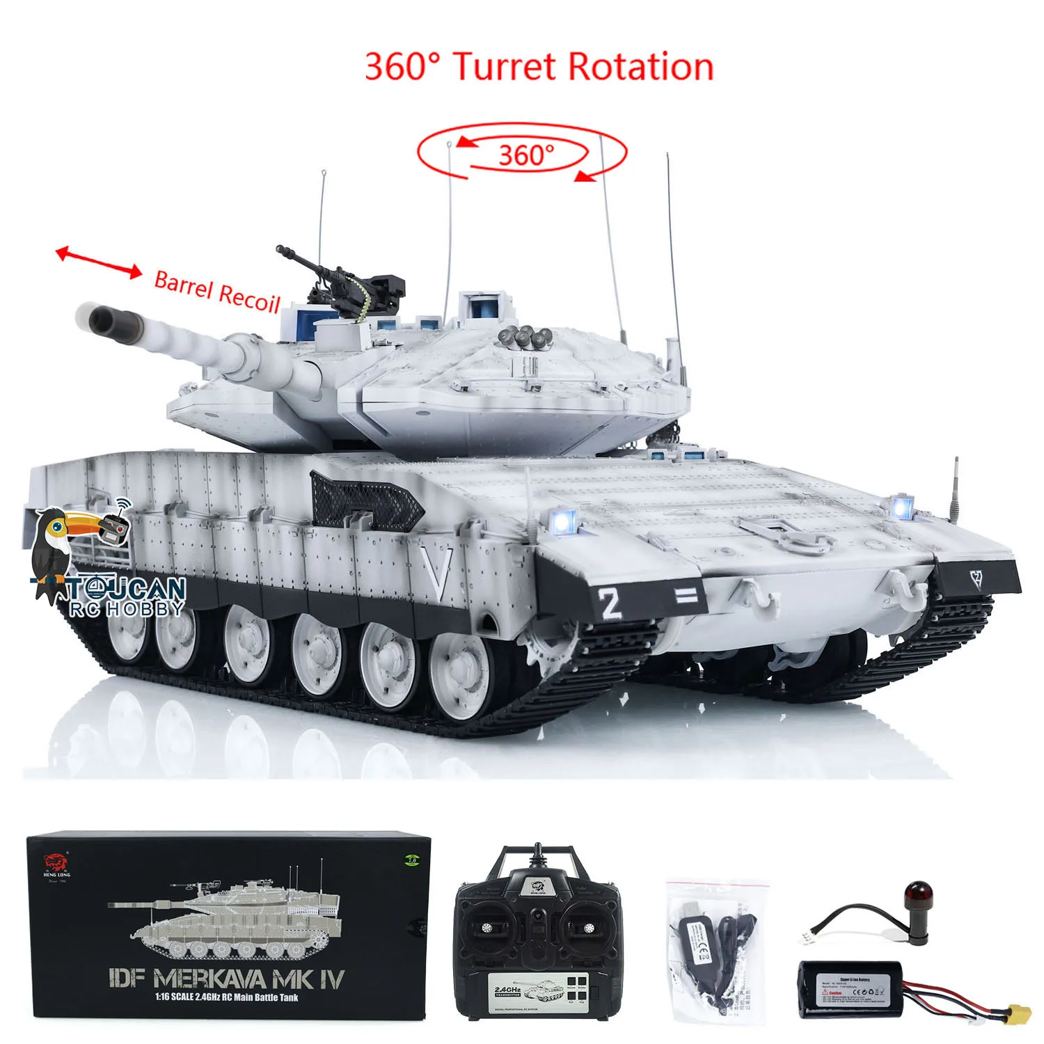 Boys Toys Heng Long 1/16 Military RC Tank IDF Merkava MK IV 3958 Turret 360° Rotary Remote Control Cars Vehicle Model TH23438