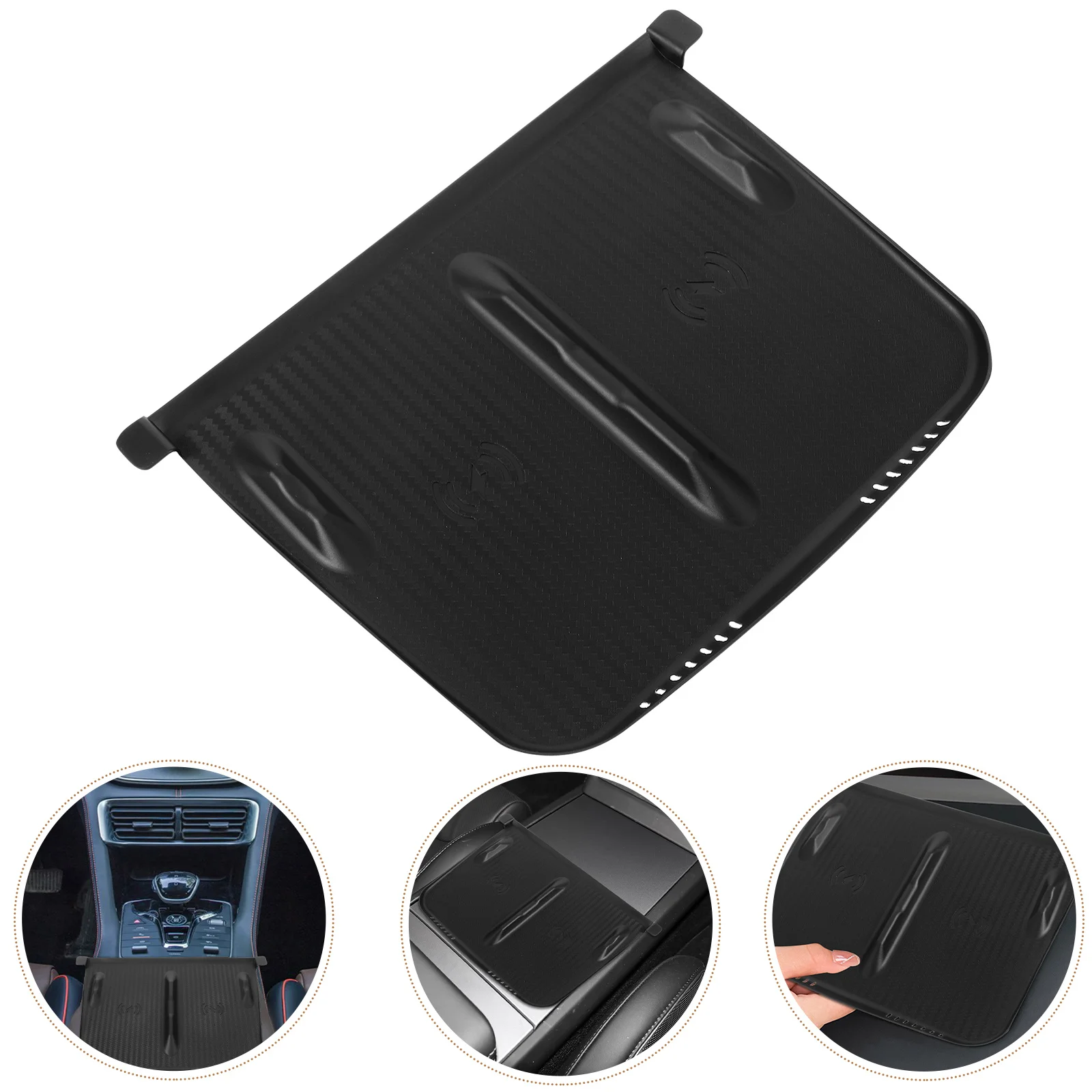 

Anti-Skid Silicone Mat Wireless Mat for Car Center Console Durable Firm Material Quick Easy Install Dashboard Accessory