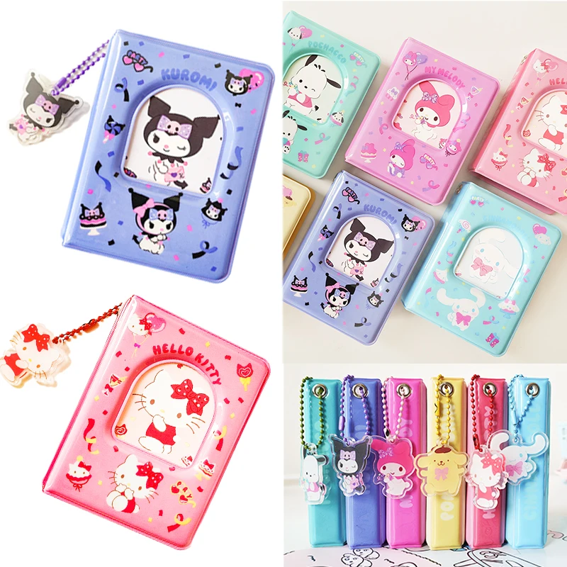 

2023 Sanrioed 3Inch Photocard Holder Kawaii Hello Kitty Kuromi Purin Photo Album Kpop Idol Cards Collect Book Mini picture Album