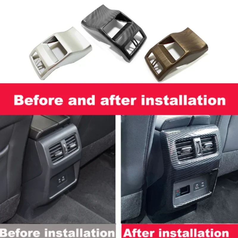For Nissan X Trail T33 Rogue 2021-2023 ABS Carbon Car Rear seat air conditioner air outlet trim frame interior accessories