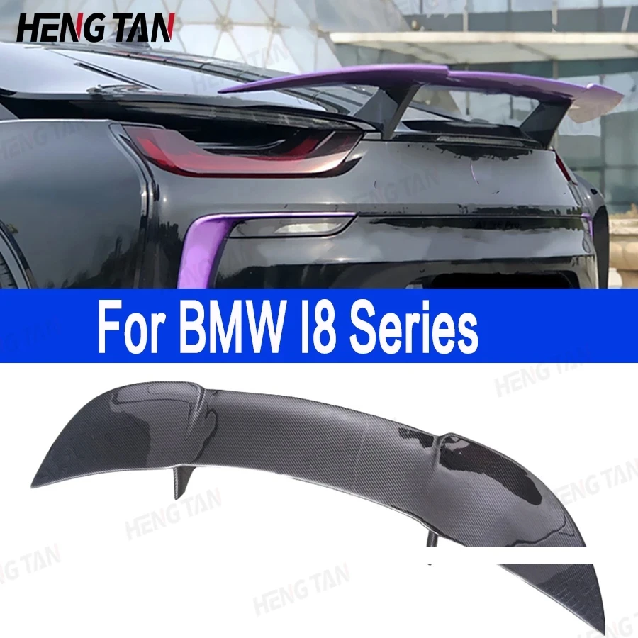 For BMW I8 Carbon Fiber Tail fins Rear Trunk Spoiler Guide Wing Rear Wing Car Trunk Diverter upgrade body kit