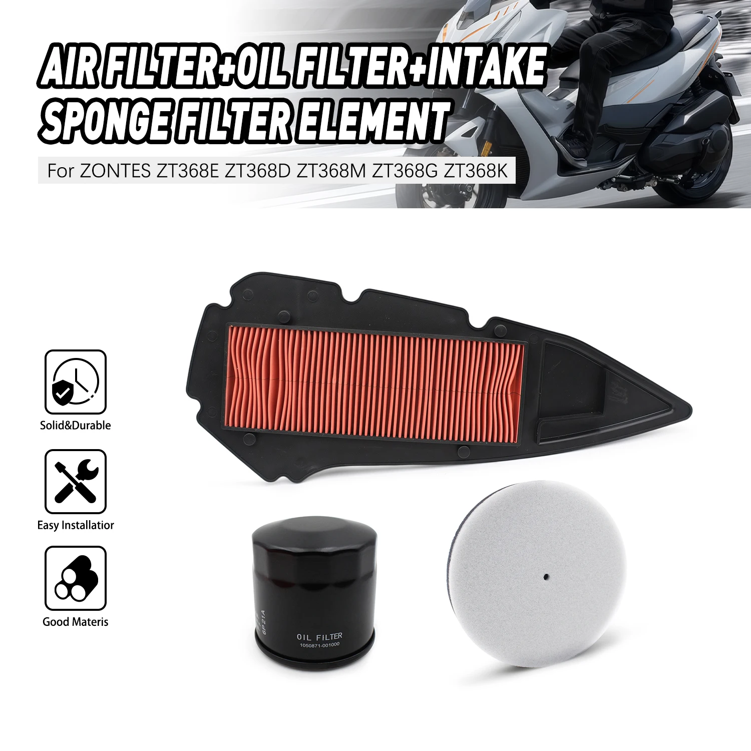 

Motorcycle Engine Air Filter Oil Inlet Sponge Cleaner For Zontes 368G 368K ZT368E ZT368D ZT368M ZT368G ZT368K 368E 368D 368M