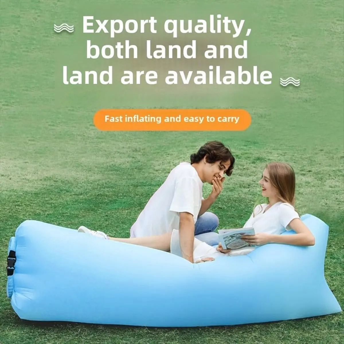 

BHBL Inflatable Sofa - Easy to Install, Portable, Waterproof and Leak-Proof Design, Ideal Sofa for Backyard Beach -Blue