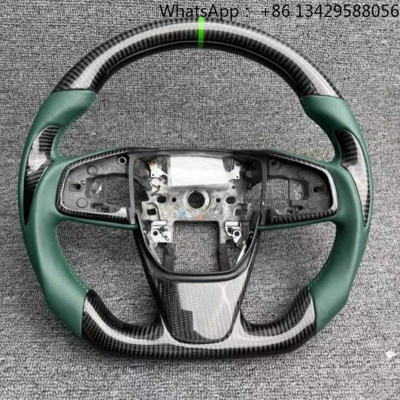Oem Wholesale Advanced Carbon Fiber Perforated Leather Steering Wheel for Honda Civic 10th Gen Car Steering Wheel