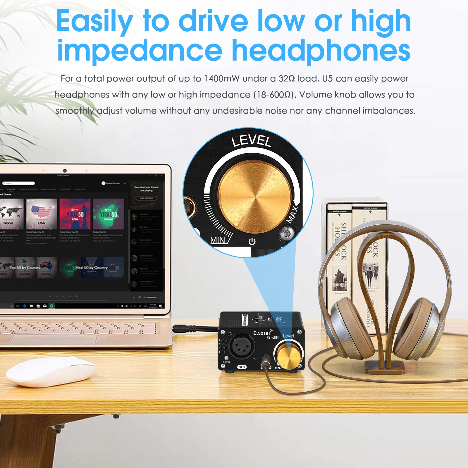 Douk Audio Mini Voll Ausgewogene Kopfhörer Verstärker Stereo Audio Kopfhörer Amp für XLR/4,4mm Headsets mit Volumen Control – Detail 5
