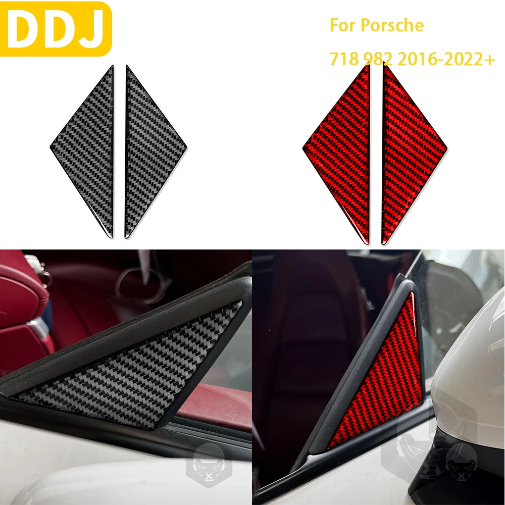 

For Porsche Boxster Cayman 718 982 2016-2022 Car Rearview Mirror A pillar Sticker Carbon Fiber Interior Car Accessories LHD RHD