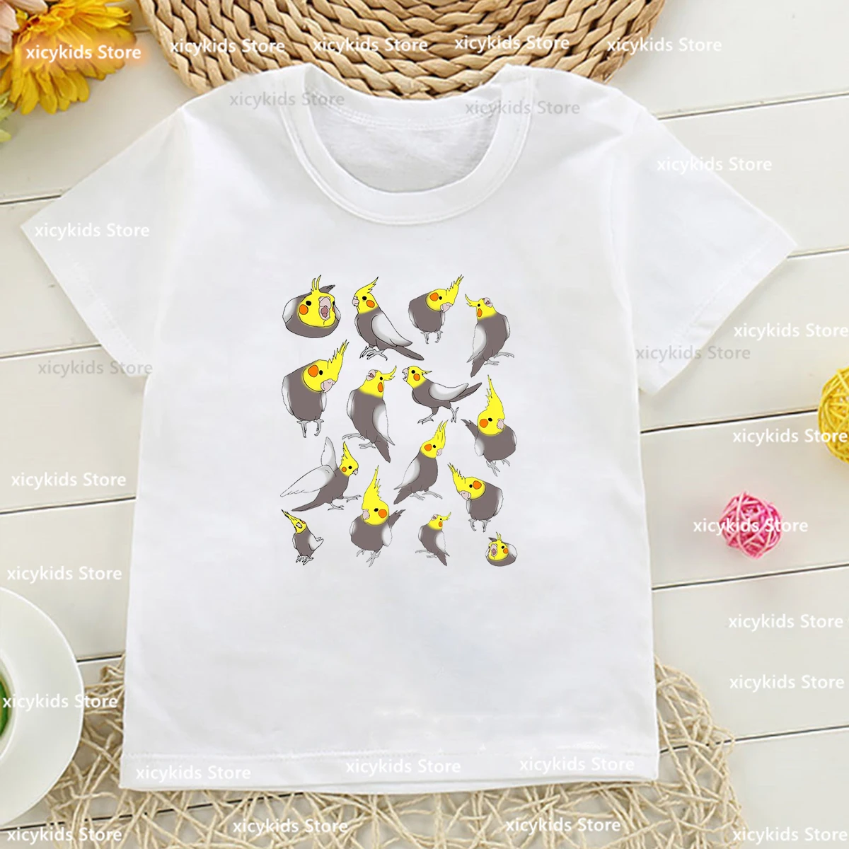 I Just Really Like Birds Graphic Print Boys T-Shirt Funny Bird Print Girls Tshirt  Fashion Cute Boys Girls Universal Clothes