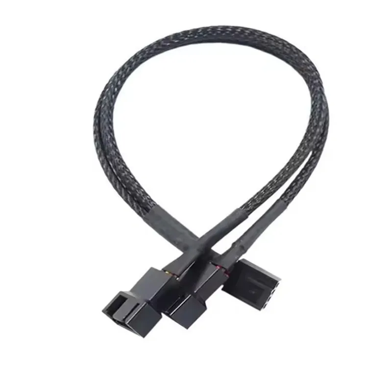 1 to 2/3/4 Fan Splitter Cable, Motherboard PWM Temperature Control Hub, 3Pin Extension Splitter Cord for PC Case Fans