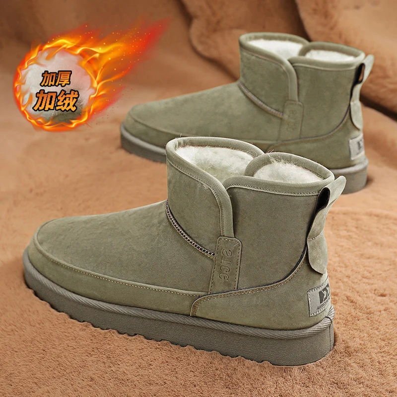 Insulated Fleece Lined Vintage Work Ankle Boots Anti Slip Abrasion Resistant Outsole Wind Resistant Exterior Shoes For MenStreet