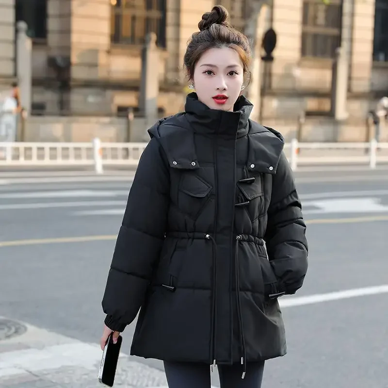 

Winter New Women's Down Cotton Jacket Commuting Slim Fit Hooded Jacket
