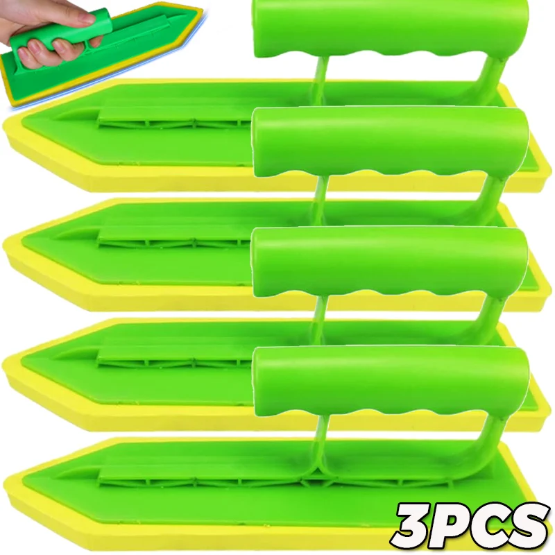 Paleta flotante de esponja con mango, herramientas de recubrimiento de yeso de yeso EVA, herramienta especial para acabado de azulejos de suelo, mampostería, pared, 1/3 Uds.