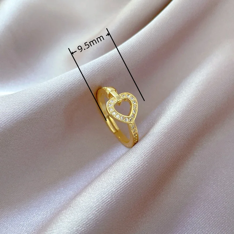 Simple temperament Love full diamond size ring ins Wind geometry diamond set Solar ring