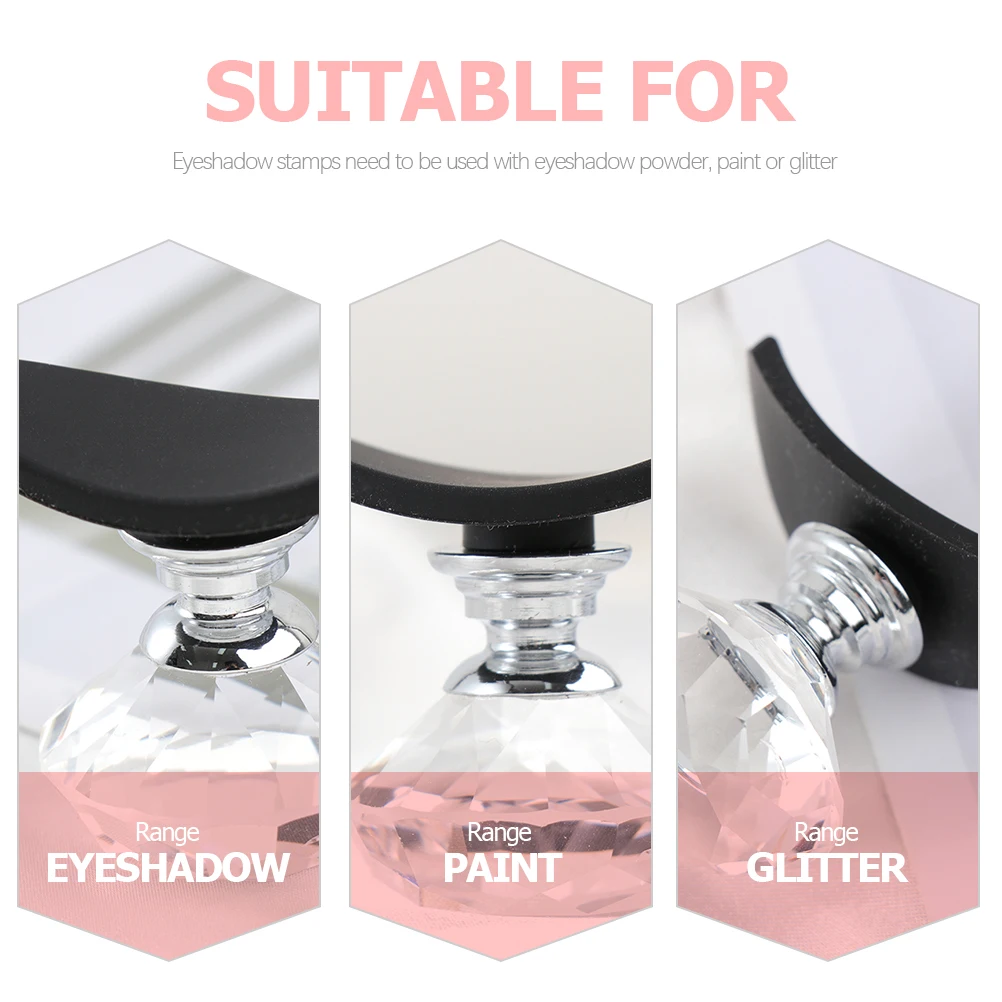 

1 Set Silicone Eyeshadow Stamp Durable Makeup Tool Diamond Handle Precise Eye Shadow Applicator For Women Lazy Eyes