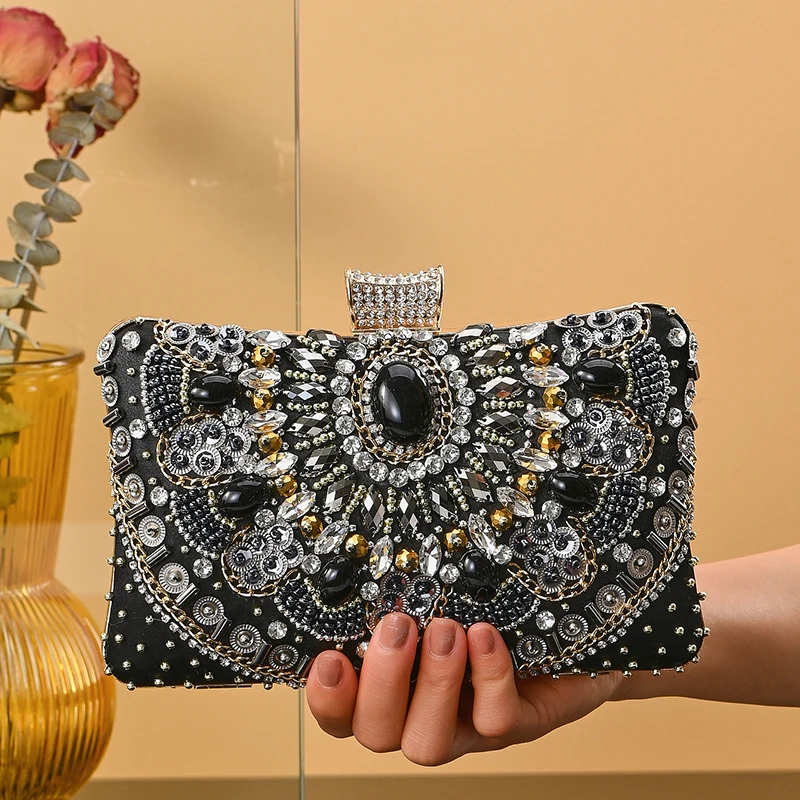 Unique Sequin Diamond Crystal Clutch Bag Luxury Wedding Party Rhinestone shoulder Bags High Quality Evening Handbags