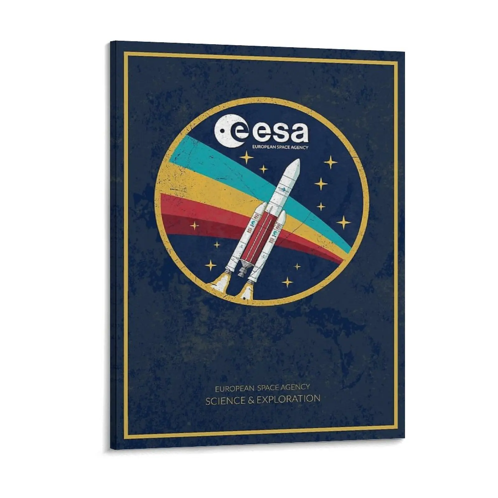 

Launch of Ariane 5 planet mars uropean Space Agency ESA Tribute Canvas Painting Retro Wall Decor Cave Framed Wall Paintings