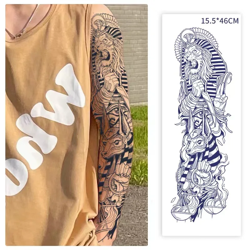 Cherry Blossom Wave Semi-permanent Juice Herbal Tattoo Sticker Full Arm Gear Death Flower Leg Waterproof Fake Tattoo Lasting Art