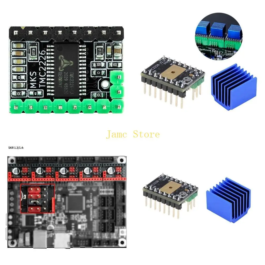 

LX0B TMC2226V1.0 Крайний драйвер MKS 2226 2209 Модуль контроллера двигателя двигателя