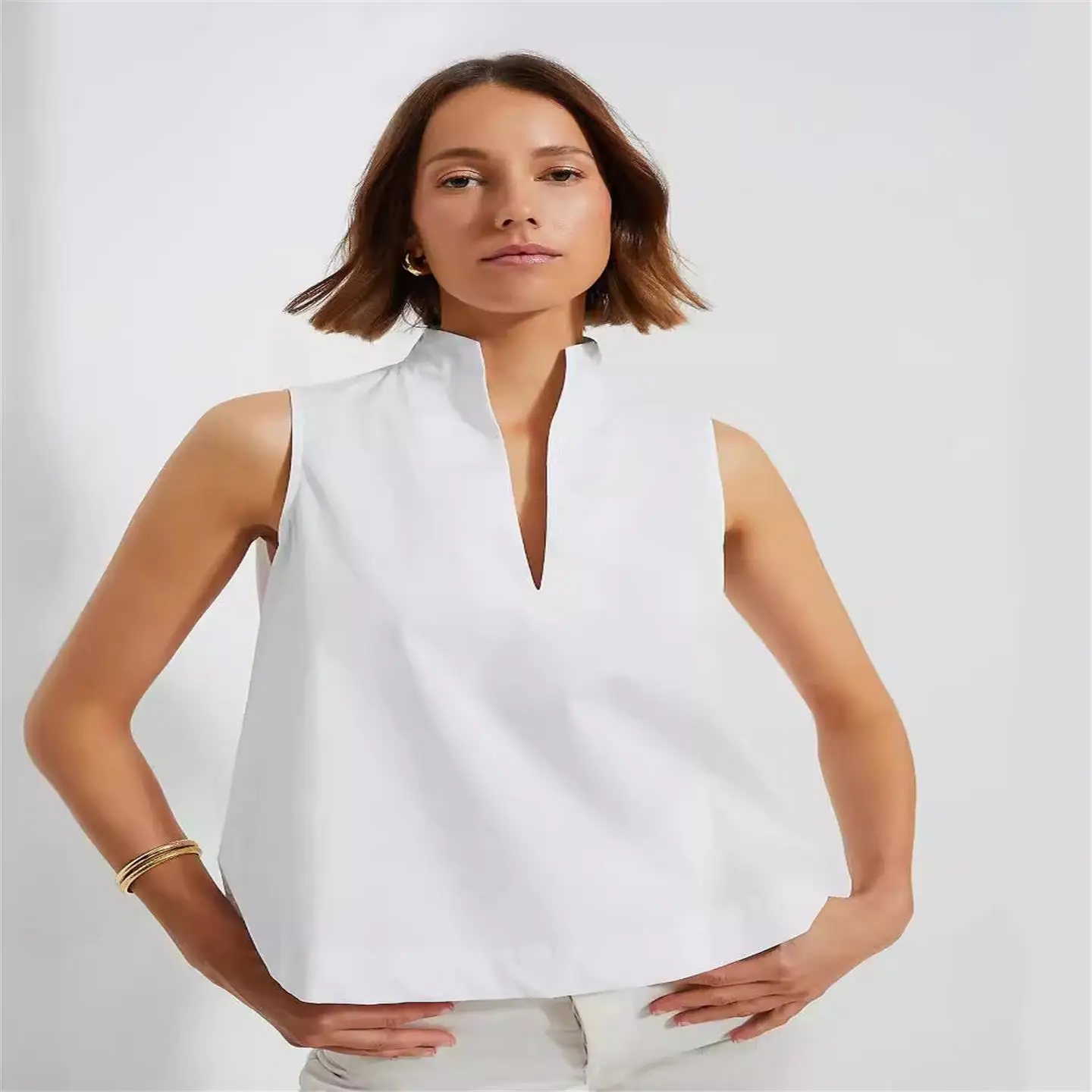 

Women's V-ne Casual Chiffon Printed Bubble Dr Commute Sle Thin Material No Brand Registered Trademark Svel