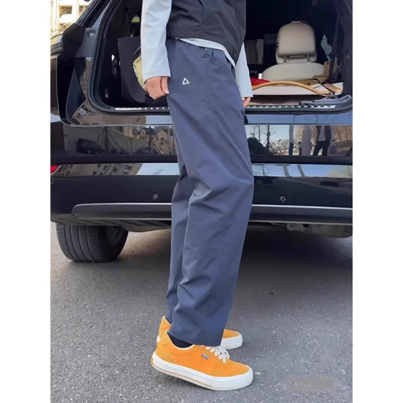 

Qui Dry Ice Silk мужские летние тонкие прямые повседневные брюки Spor рабочая одежда свободные длинные брюки из полиэфирного волокна