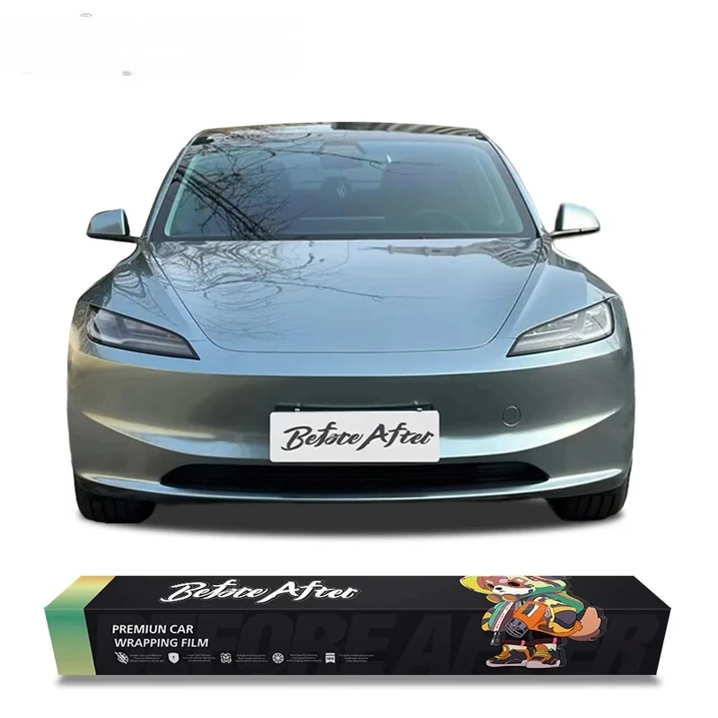 Stretchable Metallic Car Wrapping Vinyl Body Sticker Automobile Vinyl Wrap Film Color Change PET Light Blue