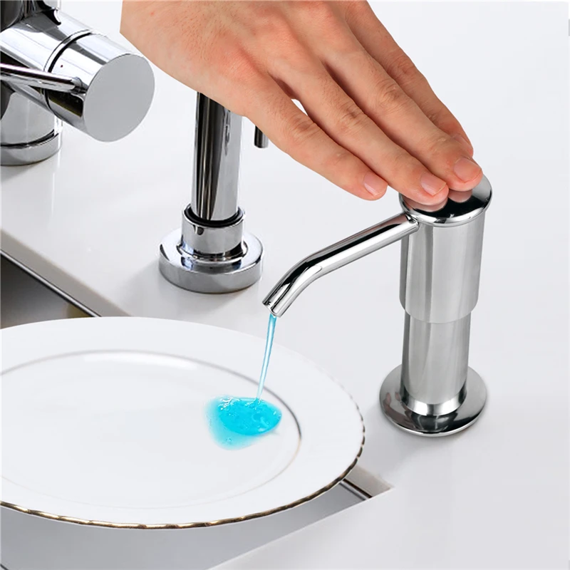 

Kitchen Sink Liquid Soap Dispenser With Long Soft Tube Durable Plastic Powerful Pump Useful Household Tools