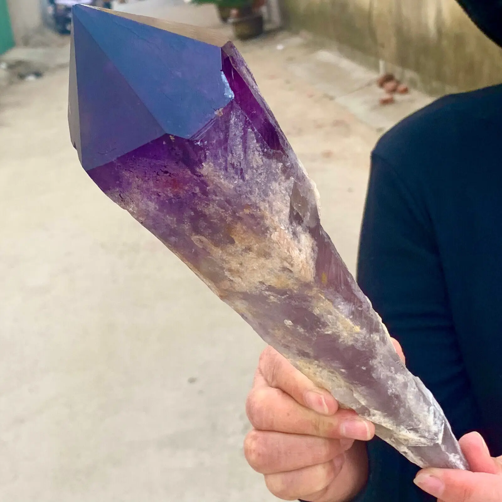 

Magical Natural Uruguayan Amethyst Backbone Purple Quartz Crystal Scepter Treatment Home Demagnetization Decorative Energy Gem