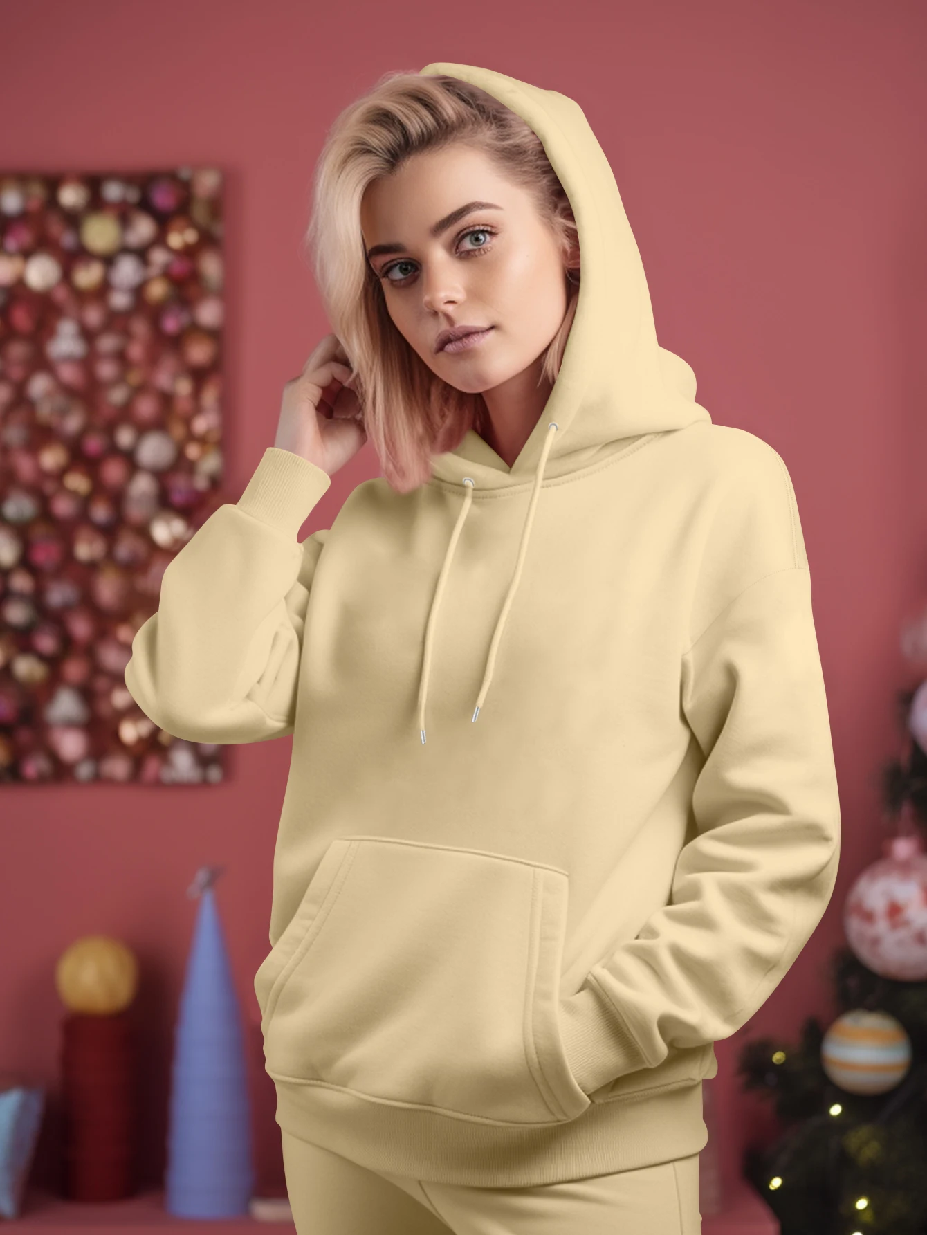 Sweat à capuche décontracté avec lettres imprimées personnalisées, sweat à capuche avec cordon de proximité, vêtements pour femmes jeunes, printemps