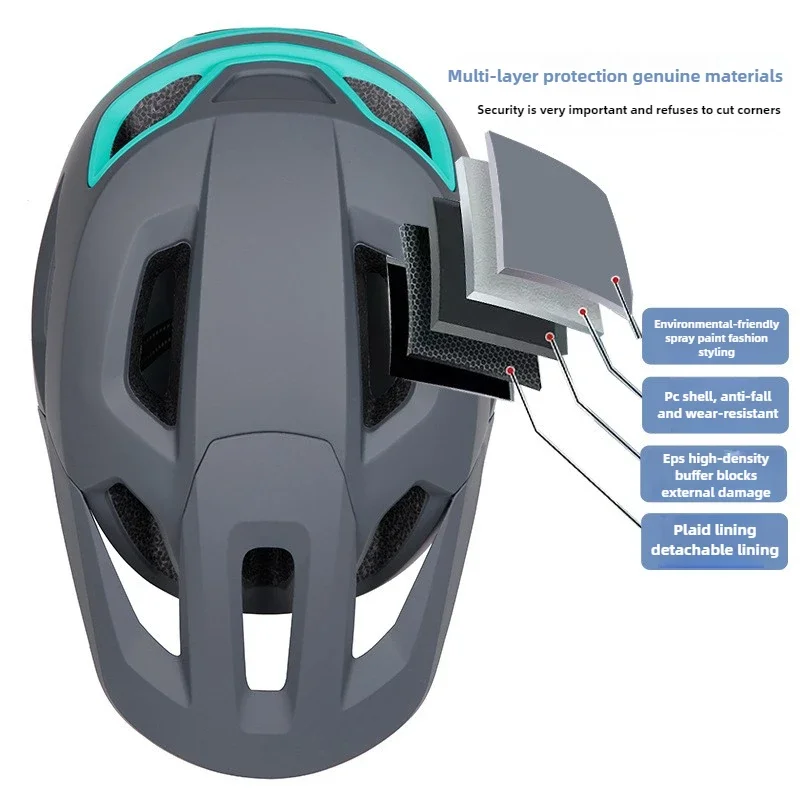 Outdoor Mountain Bike Helmet Bicycle Riding Large Brim Speed Drop Off-road Men's and Women's Integrated Riding Safety Helmet