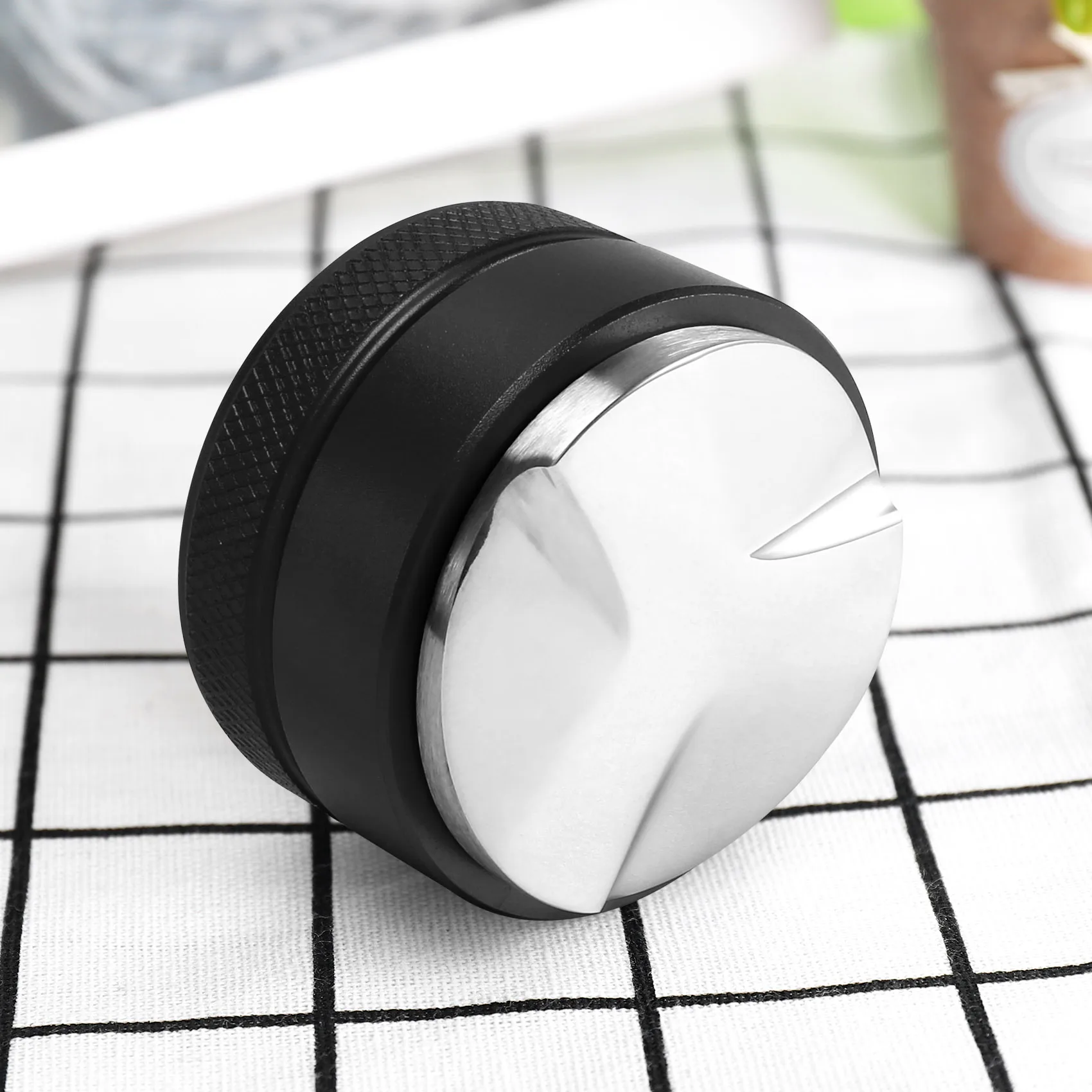 Espresso 304 Stainless Steel Coffee Distributor Leveler Tool Coffee Tamper with Three Angled Slopes 49mm GSY